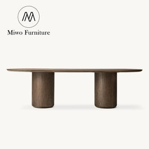 Mesa de Comedor Rectangular Moderna para Banquetes de Hotel, Mesa de Cocina con Tablero de Madera Maciza, Juego de Mesa y Sillas de Comedor Antiguas - Product Image 5