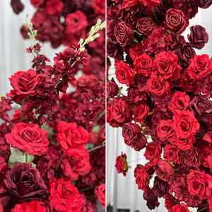 ロマンチックな赤いハート型のシルク製人工バラアーチの背景幕、結婚式やイベントの装飾に最適 - Product Image 4