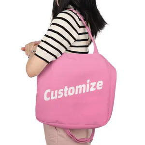 Eco-friendly Customized Best Selling Canvas Long Shoulder Strap Tote Bag with Zipper custom messenger bag