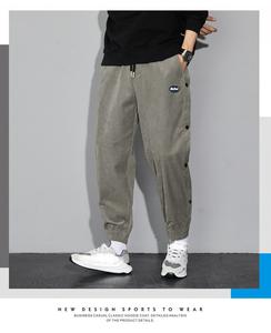 Pantalons en velours côtelé pour hommes, printemps-automne, pantalons droits amples et décontractés pour garçons, pantalons de survêtement grande taille M-5xl à taille élastique Cargo Jogger - Product Image 2