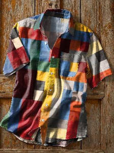 2025 camisa de manga corta holgada Retro Hawaiana para hombre, informal, transfronteriza, de verano, de punto de sarga cubana, antibolitas - Product Image 6