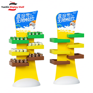 YX özel ağır Metal tel içecek vitrin rafı hafif içecek depolama için süpermarket raf ahşap ekran standı - Product Image 1