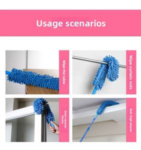 <span class=keywords><strong>Duster</strong></span> coloré de nettoyage de ventilateur de plafond haut avec la caractéristique portative réglable de poteau d'extension de fer pliable de microfibre de Chenille - Product Image 5