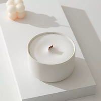 Vente en gros de pot en céramique ciment fait main en cire de soja pour décoration intérieure haut de gamme cadeau de luxe personnalisé bougies parfumées