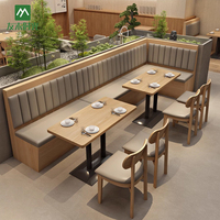 Ensemble de table et de chaises en bois durables pour restaurant commercial moderne, canapés adaptés aux restaurants de restauration rapide, hôtels et cafés