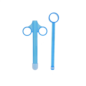 Stimulateur de doigts en silicone bleu avec trois anneaux pour usage intime - Product Image 3