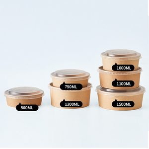 Bols en papier kraft jetables personnalisés pour salade à emporter impression offset bols à <span class=keywords><strong>poké</strong></span> - Product Image 1