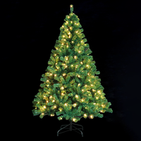 Árbol de Navidad Artificial de Cedro Ecológico de Alta Calidad con Pantalla LED, Luces Cálidas Multicolores y Base Sencilla