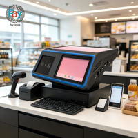 Terminal de paiement Android 14 avec imprimante thermique 58 mm, SDK activé, écran 10,1 pouces, processeur RK3288 Quad Core, 2 Go DDR3, 32 Go, Wi-Fi/4G, NFC intelligent