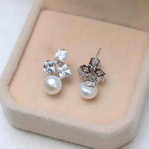 Pendientes de Plata S925, Estilo Largo, con Borla Li Bingbing, Soporte Hueco para Perlas de 8-9 mm, Accesorio DIY con Incrustaciones, Personalizable, 1190 - Product Image 3