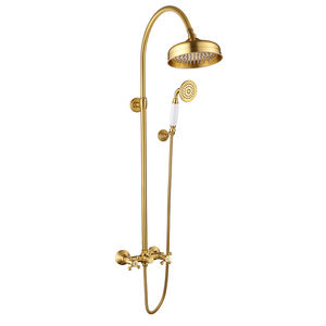 8นิ้ว<span class=keywords><strong>หัว</strong></span>ทองเหลืองติดผนังห้องน้ำก๊อกน้ำฝักบัวที่มีโทรศัพท์หัวฝักบัว - Product Image 6
