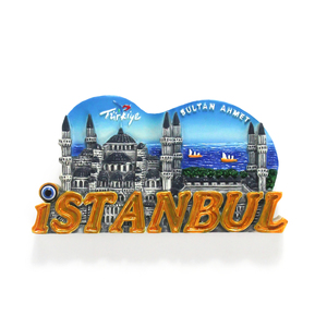 Imán de nevera de resina 3D para regalo turístico, <span class=keywords><strong>Estambul</strong></span>, Turquía, ciudad pintada a mano, recuerdo, imán de nevera personalizado - Product Image 4