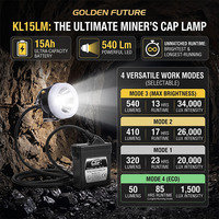 Lámpara Minera LED Recargable a Prueba de Explosiones KL15LM de 15 Ah, Lámpara de Cabeza Inalámbrica IP68 para Mineros Subterráneos