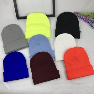 Chất lượng tốt mùa đông ấm áp len và Acrylic Beanie Hat Len cảm thấy gấp Beanie Tước Mũ mùa đông - Product Image 3
