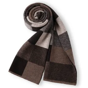 Men's 100% wool scarf adult winter warm scarf design sense scarf wholesale