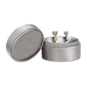 Oval Velvet Jewelry Boxes Hot Ring Ring Jewelry Couple Ring <b>Box</b> Mini Stud <b>Box</b> Wholesale - Product Image 4