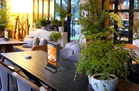 Lecteur publicitaire WiFi LCD innovant FYD-835SD pour restaurant, bar, hôtel, affichage numérique double face sur table