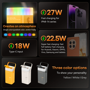 Rpp-596 Banco de Energía Portátil de Carga Rápida con LED de Colores para Exteriores, 40000 mAh de Capacidad, Tipo C, Económico, para Laptop RPP-596 RPP - Product Image 4