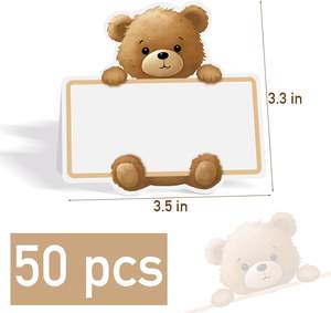 Ours Baby Shower Place Card pour le réglage de la <span class=keywords><strong>table</strong></span> Nous pouvons attendre les cartes de nom de <span class=keywords><strong>table</strong></span> Neutral Sexe Reveal Bear First Birthday Tent - Product Image 2