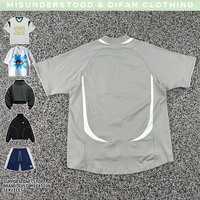 T-shirts de sport DiFan à logo personnalisé, séchage rapide, coupe classique, tricotés, 300 GSM, sublimation, streetwear pour hommes