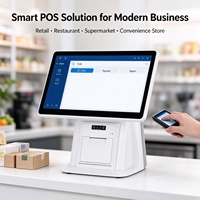 Caisse enregistreuse POS tout-en-un, écran tactile 15,6 pouces, Android RK3576, 4 Go + 64 Go, imprimante de reçus 80 mm pour magasin de détail