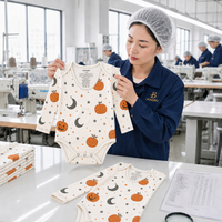 Combinaison pour bébé personnalisée pour Halloween, à manches longues, avec imprimé citrouille, en coton, pour nouveau-né et tout-petit