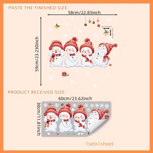 Adhesivo Electrostático para Ventana con Diseño de Muñeco de Nieve de Dibujos Animados, Multiexpresión, Impresión a Doble Cara - Product Image 2