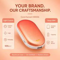Chauffe-mains rechargeable 5200 mAh, batterie externe 2-en-1 avec contrôle intelligent de la température, double port USB-C, logo personnalisé, cadeau