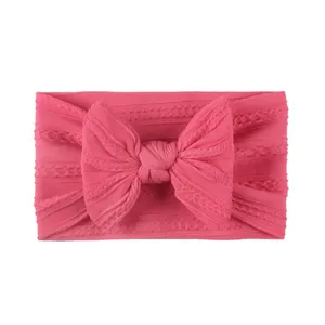 Fit All Baby Hair Accessories Large Bow Soft Elastic Various Color Baby Headbands Nylon Headband Baby Hairbands For Girls