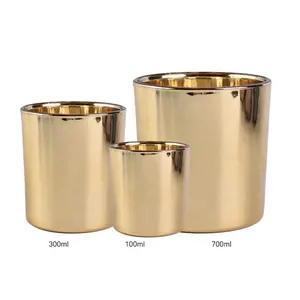wholesale luxury copper candle containers gold candle jars for Christmas