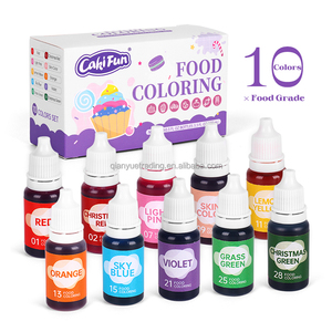 Juego de 10 colores al por mayor, colorante comestible de colores vibrante para alimentos, juego de líquido colorante para alimentos de 10 ml para manualidades hechas a mano DIY - Product Image 1