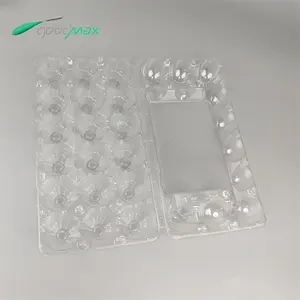 18 cartons d'oeufs Plateau d'oeufs Carton d'emballage 18 trous Plateau d'oeufs en plastique transparent