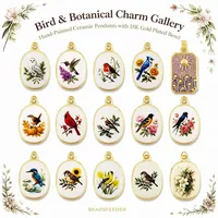 Collier pendentif bohème avec motif oiseau et fleurs naturelles, bijoux fantaisie vintage, accessoires cadeau J36
