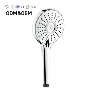 Pommeau de douche intelligent rond en ABS noir, 5 fonctions, jet de pluie, pour usage domestique et hôtelier - Product Image 1