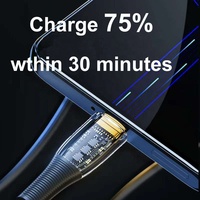 Kabel Data Usb Tipe C Transparan, Kabel Pengisian Daya Cepat Usb Tipe C UNTUK Samsung 1.2M