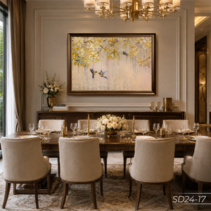 Premium Gold Leaf Botanical Wall Art Handmade Luxury Decorative <b>Painting</b> Vietnam OEM ODM Model SD24-17 - Product Image 6
