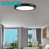 Plafonnier LED rond moderne 24W, ultra-plat 30mm, sans scintillement, IP44, montage en saillie ou en encastré pour maison et bureau
