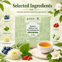 Teh KUNYON Blueberry Mulberry Leaf Chrysanthemum, Campuran Herbal Pilihan dalam Kantong Teh untuk Minuman Sehari-hari
