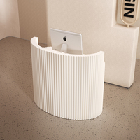 Comptoir de caisse, comptoir de salon de beauté, comptoir de bar, comptoir minimaliste moderne, réception d'hôtel avec éclairage LED, matériau MDF