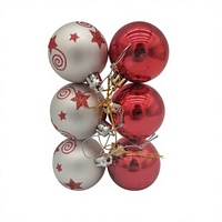 Ensemble de 6 boules de Noël en plastique à finitions variées, personnalisables en taille et couleur, pour décorer l'arbre de Noël