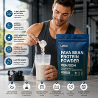 Poudre de protéines de fava certifiée GMP, qualité supérieure, vente en gros, végétalienne, sans OGM, OEM ODM, pour adultes, directement de l'usine