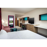 Perabot Hotel Home 2 by Hilton Hospitality Furniture Melamine Desain Perabot Hotel Tahan Lama Panel Dinding TV untuk Kondominium Perabot Kamar Mandi Hotel