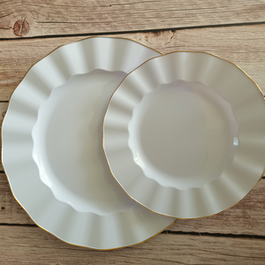 Assiettes jetables de luxe en PS sans BPA, style <span class=keywords><strong>vintage</strong></span>, couleur personnalisée, pour mariage, fête, camping, kit de dîner Sweet Dew - Product Image 2