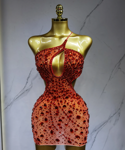 Keluaran baru 2025 wanita seksi punggung terbuka berlian berongga gaun pesta malam <span class=keywords><strong>Prom</strong></span> ulang tahun mewah merayakan tahap Bodysuit wanita - Product Image 3