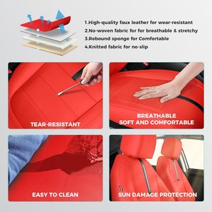 Personalizzato per <span class=keywords><strong>coprisedili</strong></span> in pelle Nappa 2016 2021 <span class=keywords><strong>Honda</strong></span> <span class=keywords><strong>Civic</strong></span> Set completo personalizzazione degli interni rosso brillante con protezione - Product Image 5
