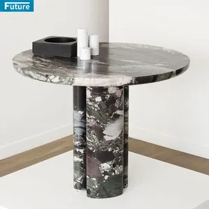 Natürlicher polierter Esstisch aus geschliffenem Marmor Stein möbel Ovale Form Steintisch Marmor Esstisch