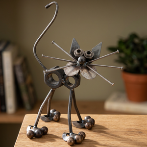 Sculptures métalliques d'animaux en forme de vis et d'écrous, figurines nautiques soudées pour la décoration intérieure - Product Image 3