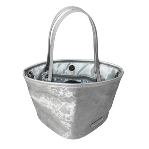 Fashion Jacquard Bucket <b>Bag</b>, <b>Silver</b> Metallic Shoulder <b>Bag</b> with Detachable Strap, Vintage Ladies Purse Custom Logo Factory - Product Image 5