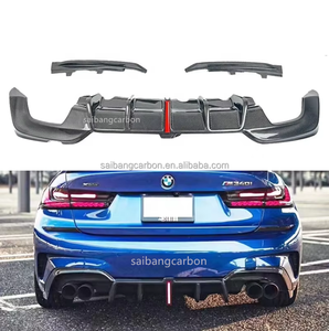 Diffusore posteriore 3 <span class=keywords><strong>serie</strong></span> G20 in fibra di carbonio Splitter diffusore paraurti posteriore con LED per BMW G20 G28 M340i 2019-2022 - Product Image 4