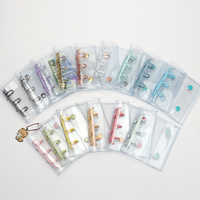 Carpeta de anillas A9 recargable, cubierta transparente de PVC para agenda, cierre de doble broche, 3 anillas tipo macaron, estuche para hojas sueltas, plegable para archivar.